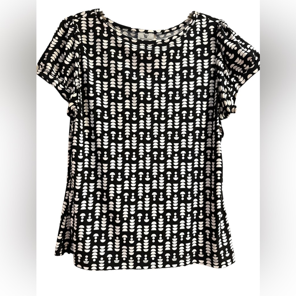 Worthington Top Short Sleeve Dressy Blouse Petite Medium PM